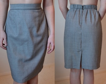 High Waisted Houndstooth Skirt Vintage / Size S