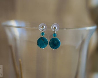 Turquoise Button Earrings