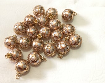 Goldtone Faux Pearl Charms (20 Charms) CLOSEOUT!!! 20mm