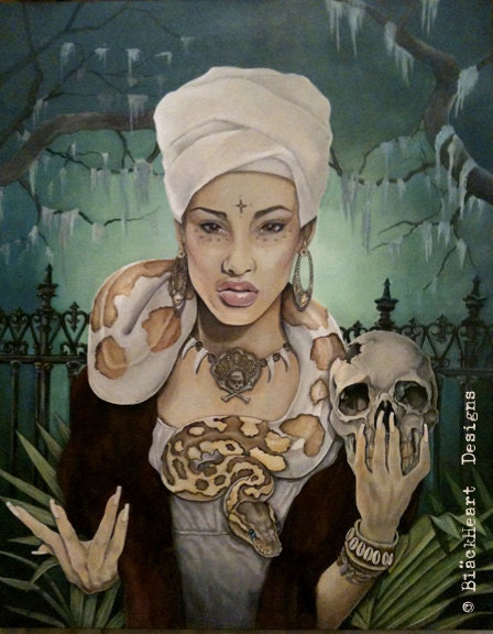 VooDoo Queen Giclee Canvas PRINT 24x30x1 1/2 Gallery Wrap