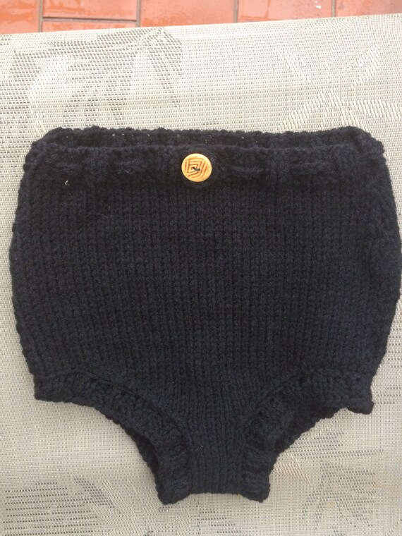 30OFF Black hand knitted underwear knitted panties knit