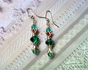 Aqua and Silver Earrings (1850)