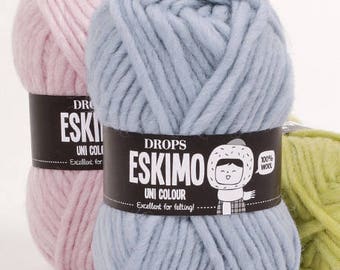 Garnstudio DROPS Eskimo Super Bulky yarn(14ply) 50g, 100% wool, knitting wool, Superwash treated