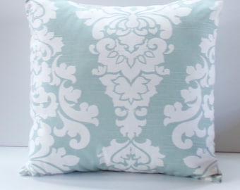 Berlin Snowy Blue Pillow Cover- Snowy Light Blue Contemporary Decorative Couch Pillow 18x18- Ready to Ship
