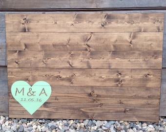 wood guest book, wedding guest book, guest book, wedding guestbook, rustic guest book, custom guest book, guestbook, initials and date 30X20