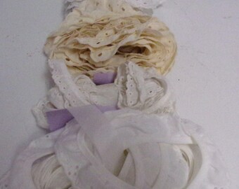 Fabric Eyelet Trim Variety Color, Type and Size All Measured