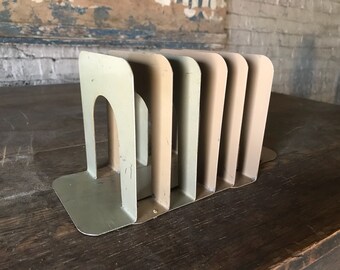6 Vintage Salvaged Gaylord Library Book Ends Metal Design