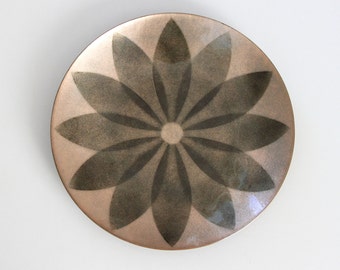 Vintage Enamel Plate Annemarie Davidson Sierra Madre California, Vintage Copper Enamel Wall Plate