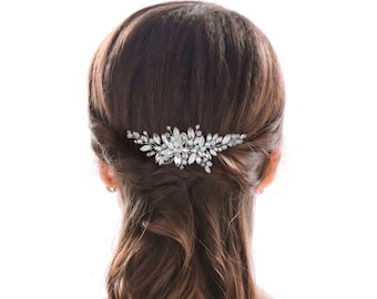 Wedding hair comb, something blue, silver hair comb, rhinestone hair comb, bridal hair comb, hair comb.
