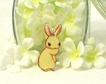 White Bunny Rabbit Necklace Blanco - Bunny Pendant - Rabbit Jewelry - Bunny Rabbit Inspired - Pet Bunny - Rabbit Pendant - Bunny Jewelry