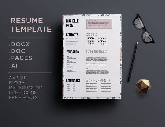 floral resume template elegant floral background cover