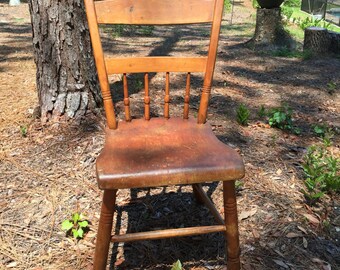 Chair pine plank seat, rabbit ear