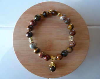 Wood Jasper and Tiger eye bracelet