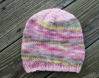 Mint Meltaway Baby Hand-Knitted Merino Wool Baby Hat (size 1 to 2 years)