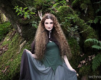 Serene Sylph Top ~ dark green top, green top, green shirt, dark green shirt, faerie top, faerie shirt, cosplay costumes, pixie, technodolly