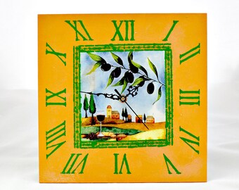 Wall Clock Greece/Wall clock olives/Wall clock for kitchen