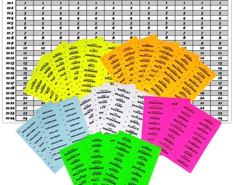 2018-19 Fantasy Football Draft Board & Player Labels - LARGE BOARD
