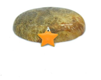 10 orange 12mm star sequins