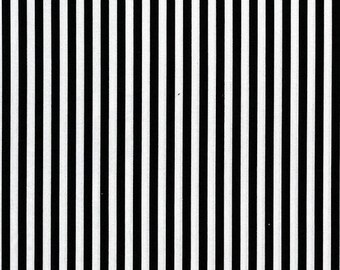 Michael Miller Fabrics, Clown Stripe, Black and White Fabric, 1/4" Stripes, CS3584-WHIT-D
