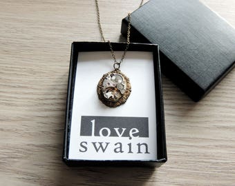 Antiqued Brass Steampunk Necklace / watch movement necklace / clockwork necklace