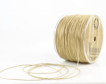 1mm NATURAL WAXED COTTON - Natural Wax Cotton String (1mm diameter) sold by 5m length