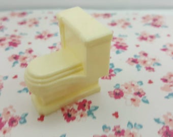Marx Contemporary Bathroom Toilet Ivory Doll House Toy soft Plastic Furniture