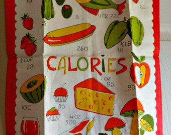 Vintage Calories Kitchen Towel-Parisian Prints