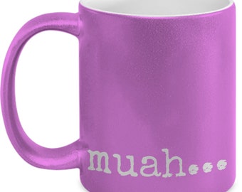 Muah...coffee mug pink 11oz