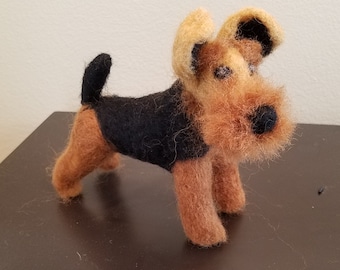Welsh Terrier Needle Felted Dog By Friskybizpet Design