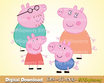 Peppa Pig svg, Peppa Pig clipart, Peppa Pig party, Peppa Pig birthday, Peppa Pig printable, Peppa Pig digital, George, PNG 300 dpi
