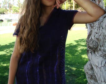 Purple Treasure nuno felted tunic OOAK