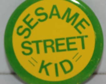 Vintage Sesame Street Kid 1980's Pinback Button