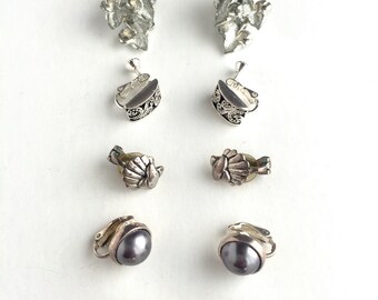 Vintage Clip On and Screw Back Earrings-Group of 6