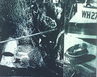 Photo etching of collaged images of Weymouth harbour