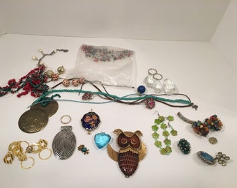 DESTASH 1 lb of jewelry bits and pieces