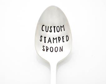 Custom Stamped Spoon for Personalized Gift Idea. Mother's Day, Birthday Gift, Customized Silverware by Milk & Honey ®