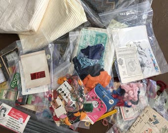 Lot of Vintage Material and Craft Notions