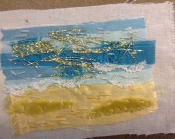 Mixed Media Textile Art - The Sea