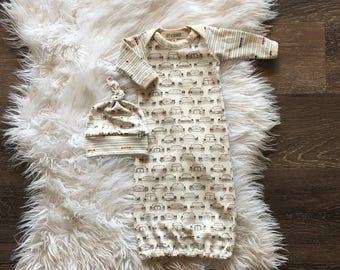 coming home outfit, newborn boy, baby boy organic baby clothes take home outfit, cars, hospital outfit, sleeper, sleep sack, hospital gown