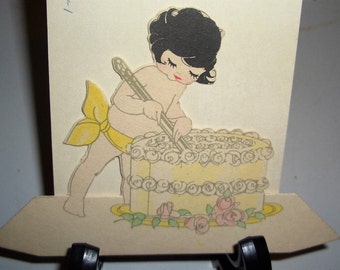 1920 Kewpie cake-cutter! Stand alone Buzza diecut place card!
