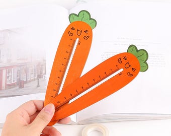 Kawaii Wooden Carrot Ruler - Easter Gift - Back to School - Cute School Supplies - Rabbit Stationery