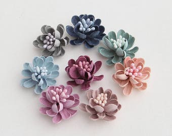8pcs Handmade Fabric Flowers 22mm, Mix 8 Colors (#FB003)