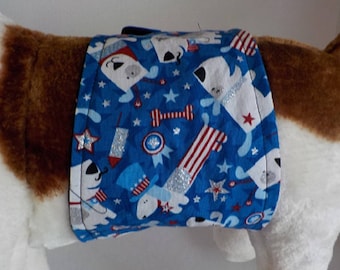 Belly Band For Male Dog- Pet Diaper - Doggie Wrap Pants - Contoured - Dog Clothes - Dog Accessory - Patroitic Dogs - Belly Band