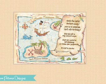 Pirate Treasure Map Invitation