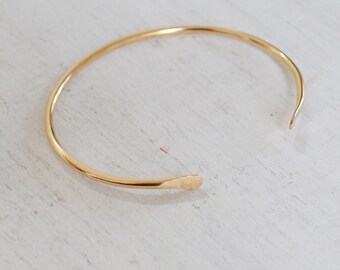 Simple Cuff Bracelet, Minimalist Open Cuff Bracelet, Thin Gold Cuff, Bangle Bracelet, Gold Filled, Rose Gold, or Sterling Silver