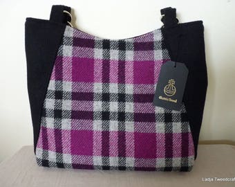 Harris Tweed Embsay Tote Bag – Cerise Check & Black