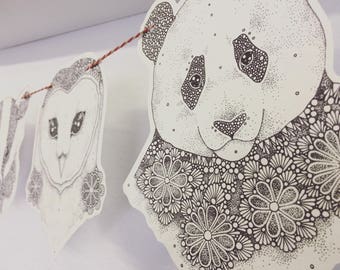 Nursery animal bunting - children - garland - nature