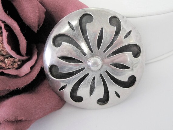 Sterling Brooch Pendant, Signed Taxco, Shadowbox Round Pendant, 925 Taxco Mexico Pin