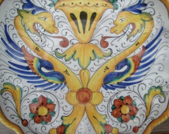 Vintage Italian Deruta ceramic Raffaellesco wall plate