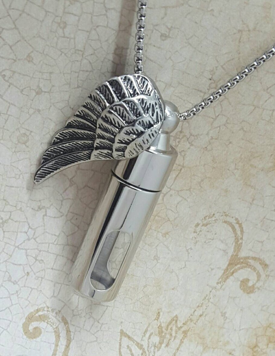 Stainless Steel Urn Cremation Jewelry for Men or Women